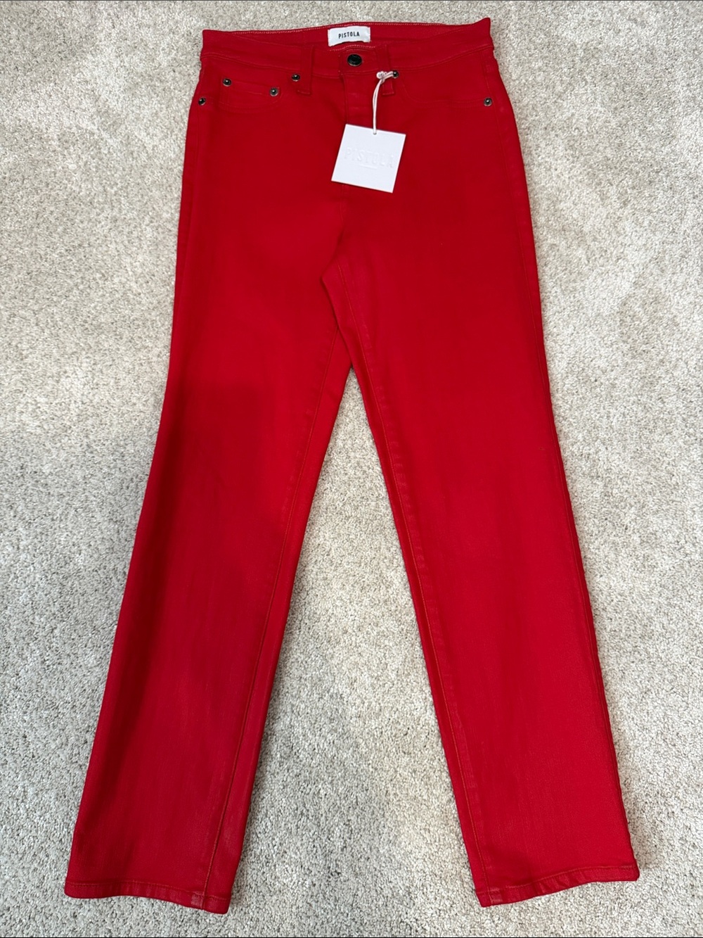 Pistola Women's Bright Red Stretch Denim Jeans